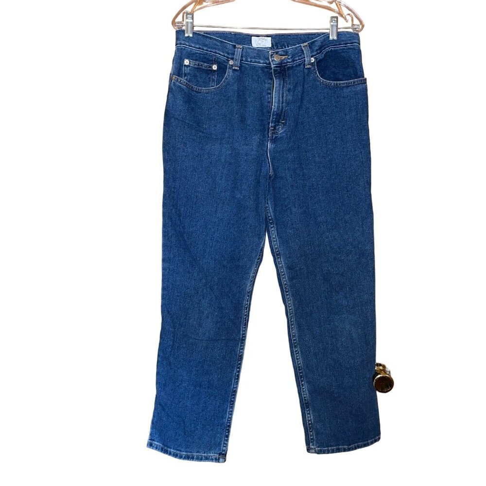Loft Petite Womens Denim Jeans 12P 100% Cotton Blue Casual Classic Straight Leg